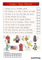 Vorschau - Arbeitsblätter - Lesespur: Happy Halloween für die 1./2. Kl. - Seite 1