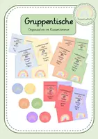 Vorschau - selbst erstellte Cliparts/Grafiken - Gruppentische- Organisation im Klassenzimmer im Bohostil - Deckblatt