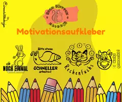 Vorschau - Mal- und Bastelvorlagen - Motivationsaufkleber für jeder/German Reward Sticker 4. - Deckblatt
