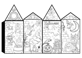 Vista previa - Manualidades / Dibujos para colorear - Pinta y Monta tú castillo de Halloween - página 2