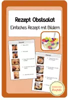 Vorschau - Aufgabenkarten - Rezept Obstsalat (Anleitung mit Bildern) - Deckblatt