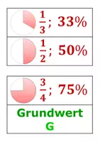 Vorschau - Arbeitsblätter - gängige Brüche in Bild, Prozent und Bruchzahl - Seite 2