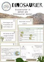 Vorschau - Arbeitsblätter - Dinosaurier - Die Zeitalter, in denen die Saurier lebten Flipbook - Deckblatt