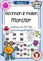 Vorschau - Unterrichtsreihen - Rechnen & malen Zahlen bis 100 - Monstersuche - Deckblatt