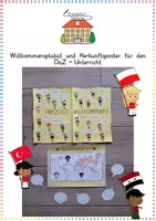 Vorschau - Arbeitsblätter - DaZ / Schulstart: Willkommensplakat & Herkunftsposter (Klassenzimmer-Deko) - Deckblatt