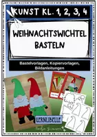 Vorschau - Mal- und Bastelvorlagen - Weihnachtswichtel basteln - Weihnachten/ Advent Grundschule Klasse 1 bis 4 - Deckblatt
