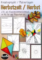 Vorschau - Arbeitsblätter - Kreativprojekt: Herbst / Herbstzeit (Kürbis, Drachen, Blatt) - Deckblatt