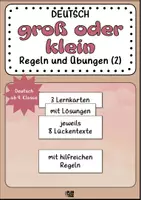 Vorschau - Arbeitsblätter - Richtig schreiben: groß oder klein (Regeln und Übungen) Nr. 2 - Deckblatt