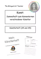 Vorschau - Arbeitsblätter - Kunst: Heftchen zum Kennenlernen verschiedener Künstler - Deckblatt