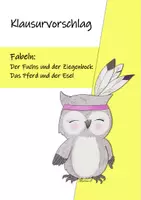 Vorschau - Test - Klausurvorschläge: Fabeln verstehen und schreiben - Deckblatt