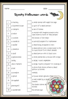 Vista previa - Hojas de trabajo - HALLOWEEN - Vocabulary Work (English-English) - Portada