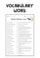 Vista previa - Hojas de trabajo - HALLOWEEN - Vocabulary Work (English-English) - página 1