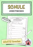 Vorschau - Arbeitsblätter - KOSTENLOS! Arbeitsbogen "In der Schule" - Vorschau - Deckblatt