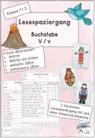 Vorschau - Arbeitsblätter - Lesespaziergang Buchstabe V / v - Deckblatt