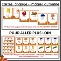 Aperçu - Apprentissages en autonomie - Cartes langage - imagier automne (OFFERT) - Page de couverture