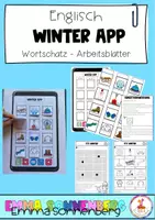 Vorschau - Mal- und Bastelvorlagen - Winter App - Wortschatz und Arbeitsblätter - Deckblatt