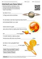 Vorschau - Arbeitsblätter - Arbeitsblatt "Saturn" + Onlineübung & MP3 + Infografik - Deckblatt