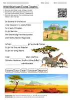 Vorschau - Arbeitsblätter - Lernposter + Arbeitsblatt "Savanne" + Onlineübung & MP3 + Mindmap + Infografiken - Seite 1