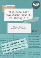 Vorschau - Arbeitsblätter - Zuordnungsaufgabe: physische oder psychische Gewalt mit Lösungsvorschlag - Deckblatt
