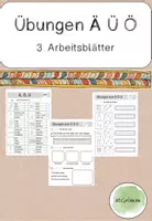 Vorschau - Arbeitsblätter - Übungen zu Ä, Ö und Ü - Arbeitsblätter - Deckblatt