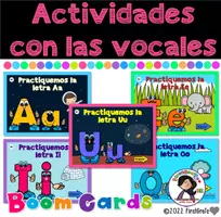 Vista previa - Juegos / Gamificación - Actividades con las vocales Boom Cards (5 Decks) - Portada
