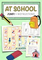 Vorschau - Stationenlernen - At school – "Jump!"-Spielfeld – Englisch - Deckblatt