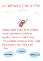Vista previa - Unidades / Secuencias / Situaciones de Aprendizaje - Actividad Acentuación: coloca las palabras en la tabla correspondiente. - Portada