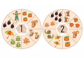 Vorschau - Fördermaterial/Inklusion - Mengenscheiben im Zahlenraum 10 (Herbst) - Seite 1