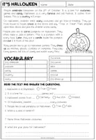 Vorschau - Arbeitsblätter - Halloween – Englisch, Reading Comprehension, Arbeitsblatt, Leseverständnis, Lesetext, Halloween Wortschatz, Vocabulary, Englischunterricht | Übungen, Worksheet, Klasse 5, Sekundarstufe - Seite 2