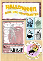 Vorschau - Fördermaterial/Inklusion - Bild- und Wortkarten: HALLOWEEN - Deckblatt