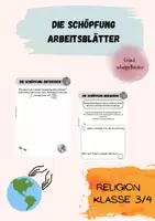 Vorschau - Arbeitsblätter - Materialpaket - die Schöpfung - Deckblatt