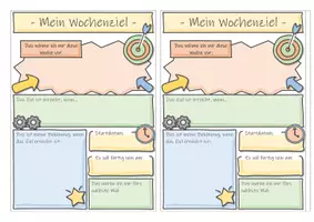 Vorschau - Arbeitsblätter - Lerncoaching - Mein Wochenziel - Seite 1