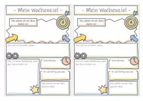 Vorschau - Arbeitsblätter - Lerncoaching - Mein Wochenziel - Seite 2