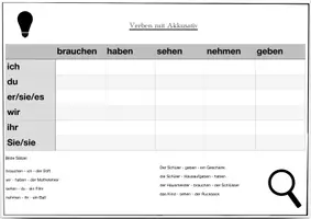 Vorschau - Arbeitsblätter - Verben mit Akkusativ - Deckblatt