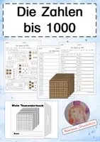 Vorschau - Arbeitsblätter - Die Zahlen bis 1000 - Arbeitsblätter und Tausenderbuch - Deckblatt