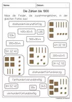Vorschau - Arbeitsblätter - Die Zahlen bis 1000 - Arbeitsblätter und Tausenderbuch - Seite 1