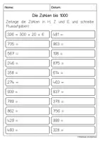Vorschau - Arbeitsblätter - Die Zahlen bis 1000 - Arbeitsblätter und Tausenderbuch - Seite 3