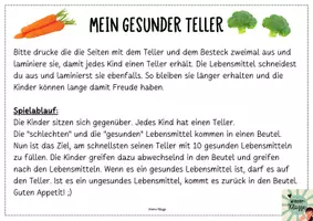 Vorschau - Stationenlernen - #silvesterknaller24 Lustiges Spiel zu "Gesunde Ernährung" - Mein gesunder Teller - Seite 1