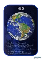 Vorschau - Merkblätter - Wissenswertes bzw. Fakten über unsere Planeten im Weltall - Seite 1