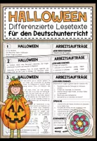 Vorschau - Arbeitsblätter - HALLOWEEN - Lesetexte (für den Deutschunterricht) 3-fach differenziert - Deckblatt