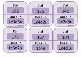 Aperçu - Apprentissages en autonomie - Les nombres entre 100 et 199 - J'ai... Qui a... ? - Page 1