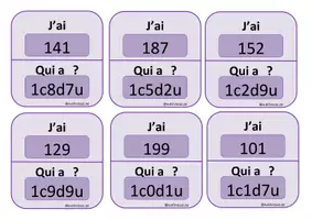 Aperçu - Apprentissages en autonomie - Les nombres entre 100 et 199 - J'ai... Qui a... ? - Page 2