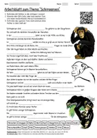 Vorschau - Arbeitsblätter - Arbeitsblatt "Schimpansen" + Onlineübung & MP3 + Mindmap + Infografik - Deckblatt