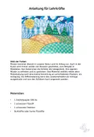 Vorschau - Mal- und Bastelvorlagen - Kunst Grundschule, Muster malen, gestalte eine bunte Landschaft - Seite 1