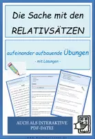 Vista previa - Hojas de trabajo - "Die Sache mit den Relativsätzen" - Arbeitsheft interaktiv - Portada