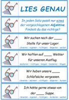 Aperçu - Cartes d'exercices - Deutsch: Adjektive richtig einsetzen - Lesekarten - Page de couverture