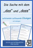 Vista previa - Hojas de trabajo - Die Sache mit dem das und dass - Arbeitsheft - Portada