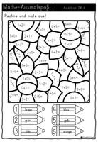 Vorschau - Arbeitsblätter - Ausmalspaß - Addition ZR 6 (Klasse 1) - Seite 1