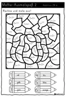 Vorschau - Arbeitsblätter - Ausmalspaß - Addition ZR 6 (Klasse 1) - Seite 2