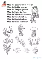 Vorschau - Arbeitsblätter - Male an! Unter dem Meer, eine Unterwasserwelt, mit Lösung - Seite 3